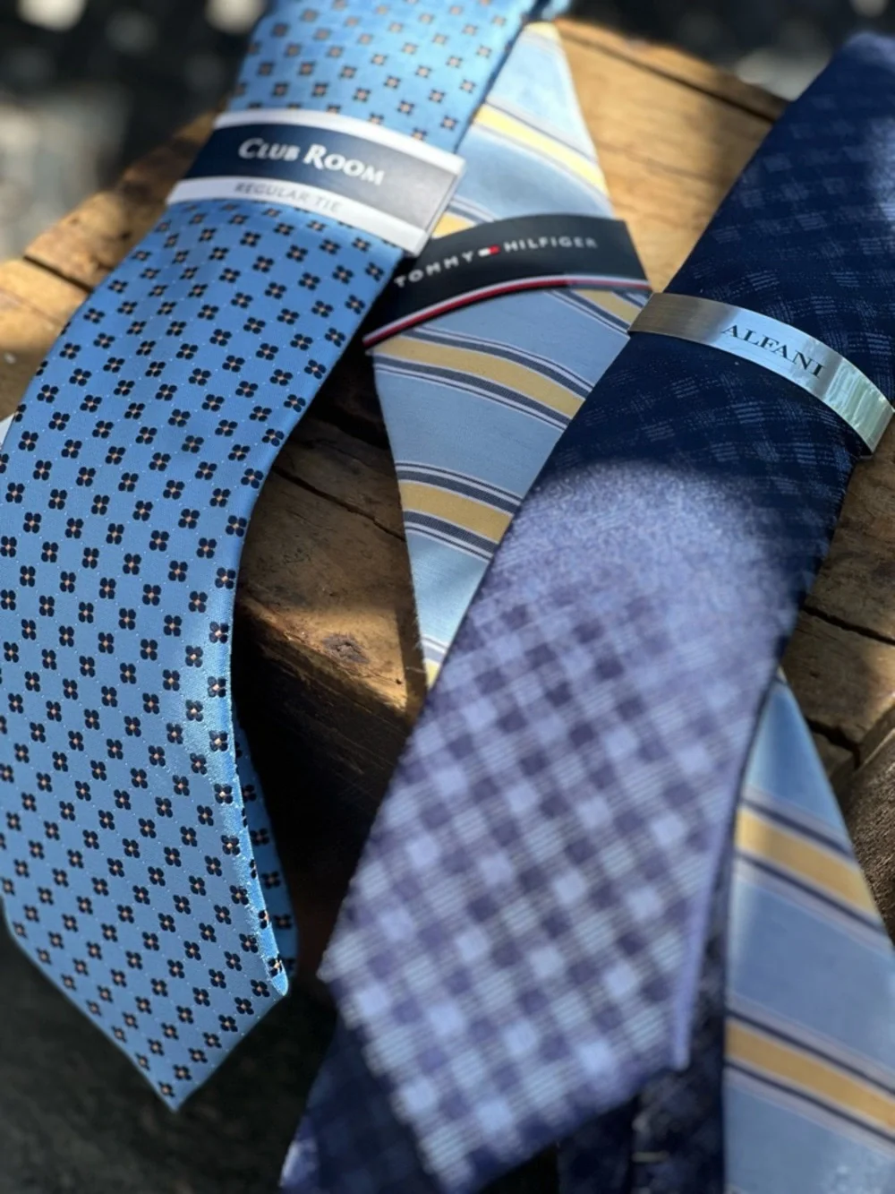 Designer Men’s Tie Bundle Tommy Hilfiger Club Room Alfani Blue Poly Neckties
